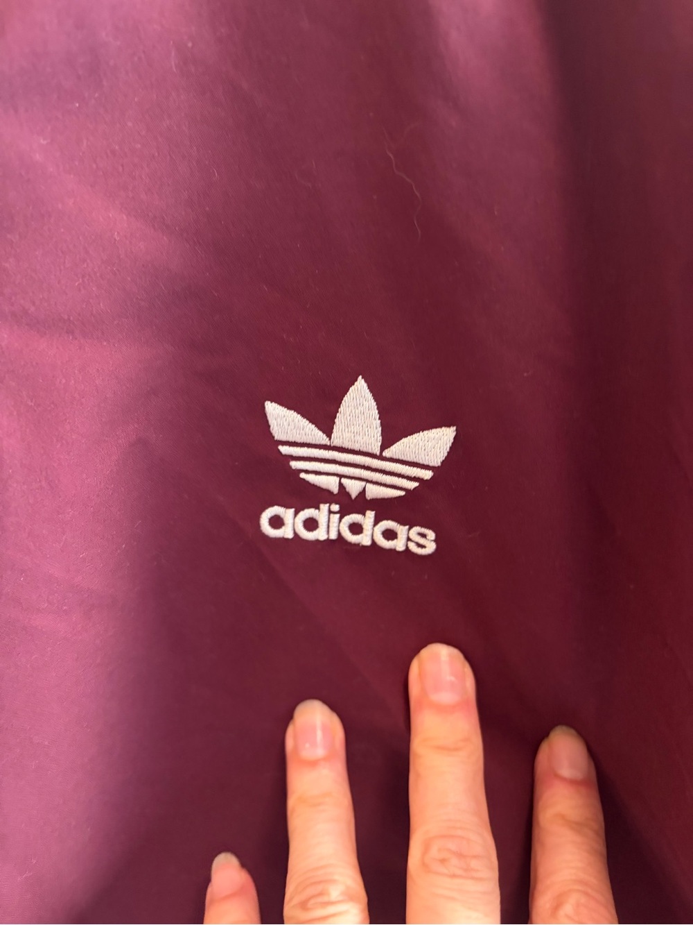 ADIDAS burgundy Colorblock windbreaker quarter zip top - Picture 7 of 7